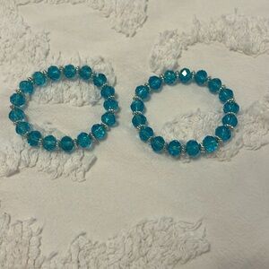 Stylish blue bracelet set. (Blue) handmade